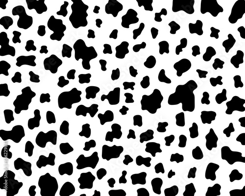 Abstract animal skin cow seamless pattern design. Black and white seamless camouflage background.