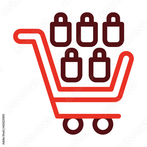 Overconsumption Thick Line Two Colors Icon Design