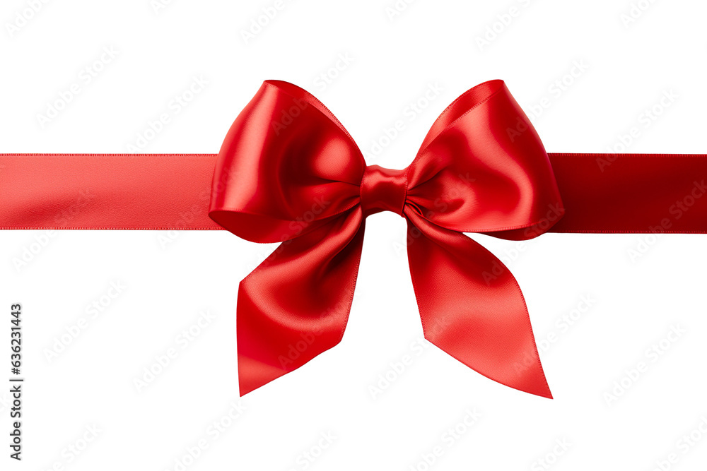 A red Christmas ribbon on a white background PNG A red Christmas ribbon on a white background PNG