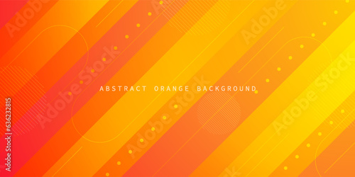 Abstract geometric orange background with simple lines pattern. Colorful orange design. Bright and modern with 3d elements concept. Eps10 vector