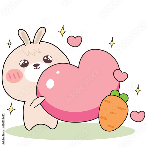 
cute cartoon rabbit with heart
