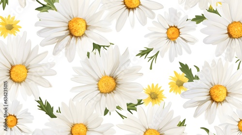 white daisy seamless background