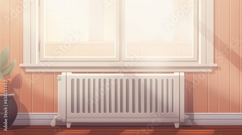 Wallpaper Mural Heating radiator in an indoor space created with Generative AI technology Torontodigital.ca