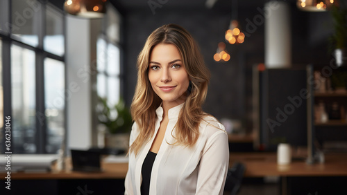 young successful woman ready for creative job - business concept