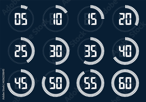 Countdown timer. Clock counter. Vector template for your design.