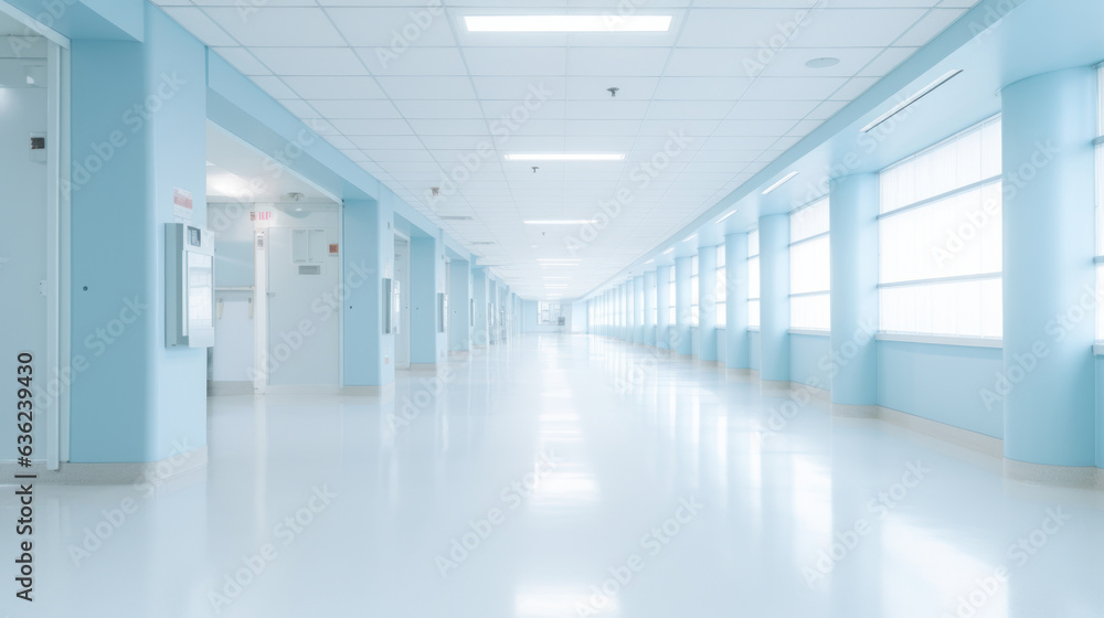 abstract motion blur image of hospital walkway at hospital office building in city downtown for background, business center, medical technology concept, Generative AI abstract motion blur image of hospital walkway at hospital office building in city downtown for background, business center, medical technology concept, Generative AI