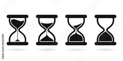 Hourglass icon set. Sandglass vector icons. Vector illustration