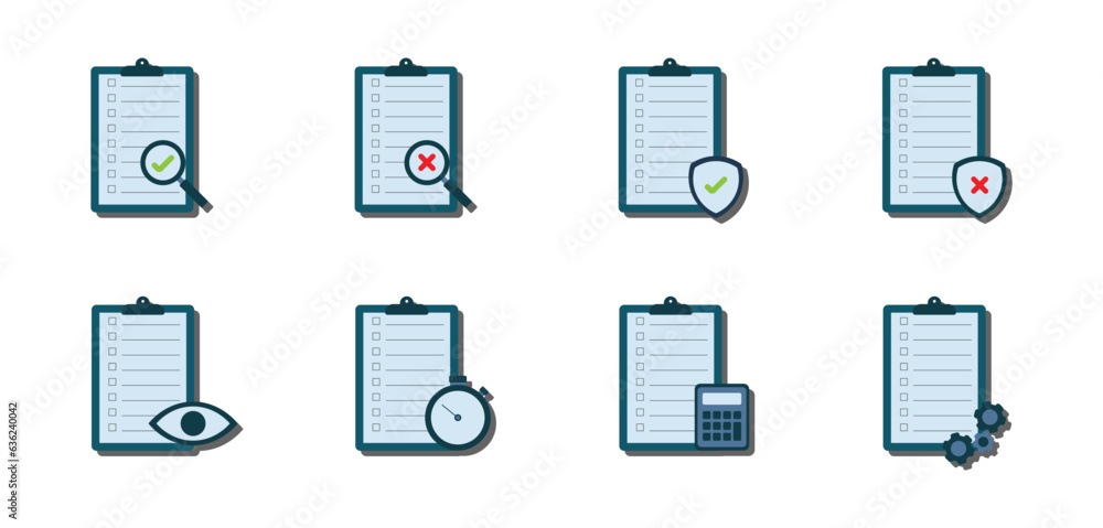 set of audit flat icon set of audit flat icon