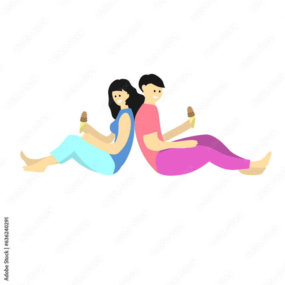 Cute Couple Characters Vector 