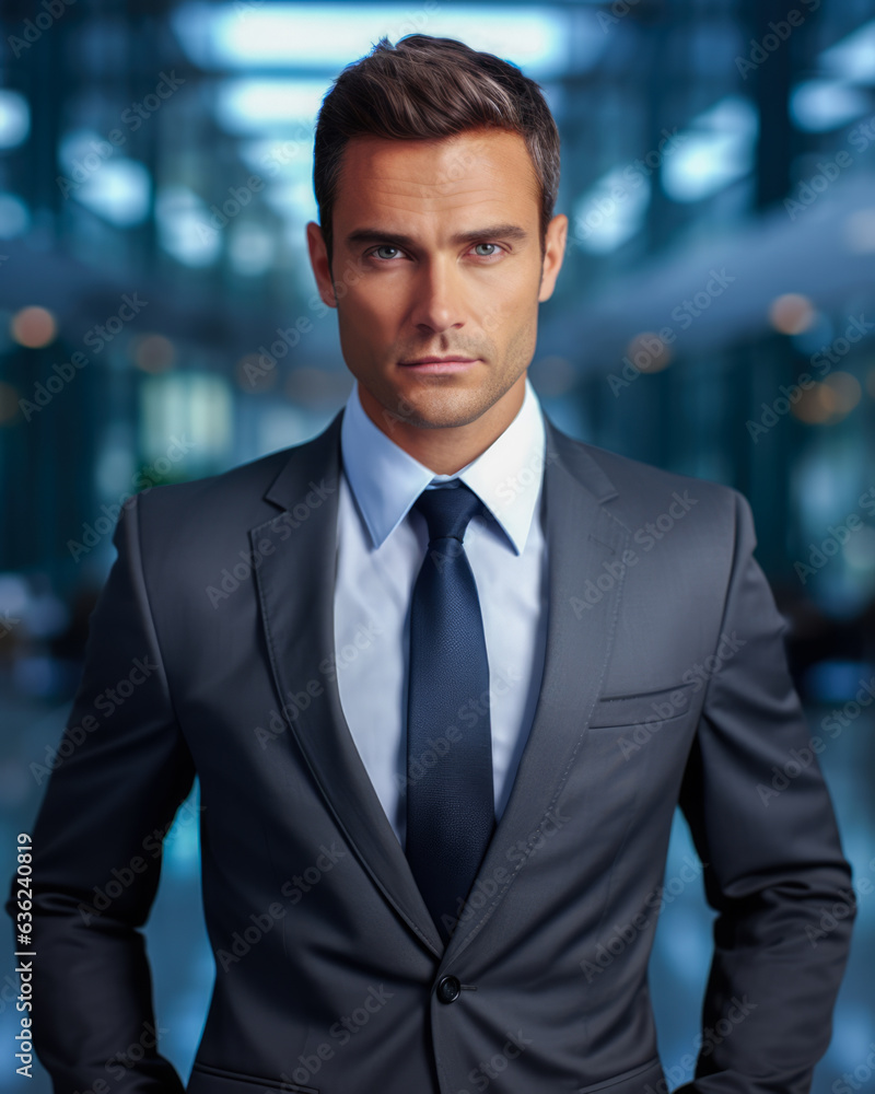 Stylish man in a suit isolated from the background. Vertical image. Generative AI. Stylish man in a suit isolated from the background. Vertical image. Generative AI.