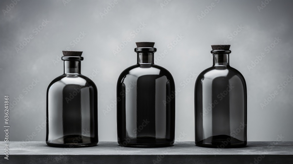 Plastic pill jars mockup created with Generative AI technology