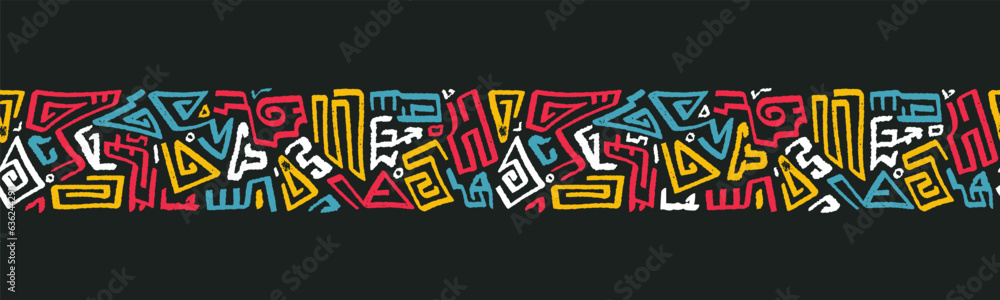 Hand drawn abstract seamless pattern, ethnic background, simple style - great for textiles, banners, wallpapers, wrapping - vector design