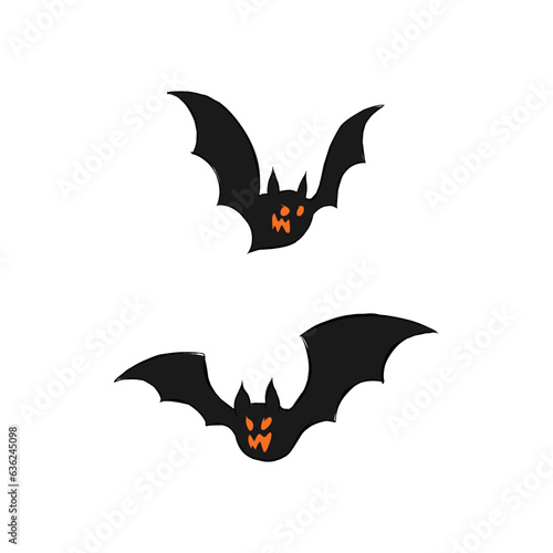 bat halloween cartoon vector 