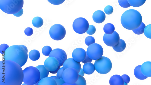 Blue spheres, 3d render