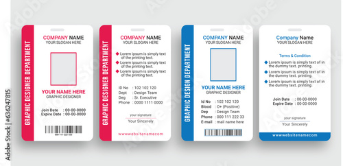 Corporate modern business id card design template, Company employee id card design, Company id card, id card, id card 
