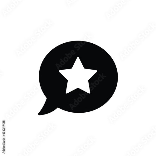 chat icon with star speach bulbble rate sign vector feedback icon