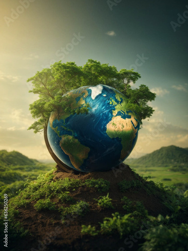 Preserving Earth s Future  Illustrating the Concept of an Eco-Friendly and Sustainable World