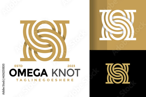 Omega knot letter S logo design vector symbol icon illustration photo