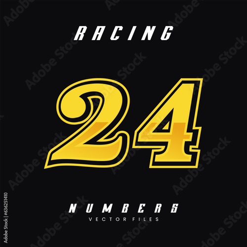 Racing Number 24 Vector Design Template