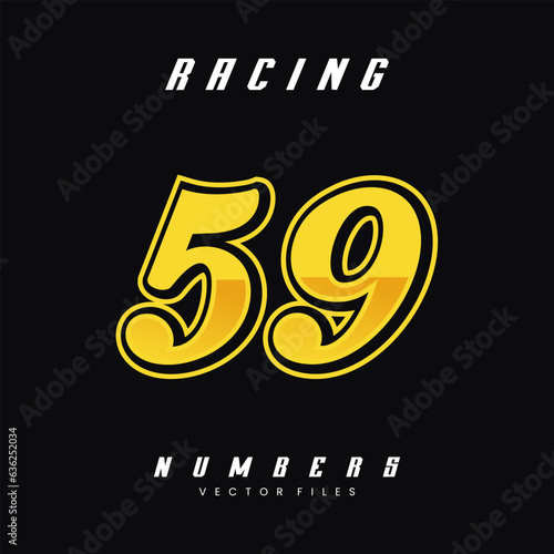Racing Number 59 Vector Design Template