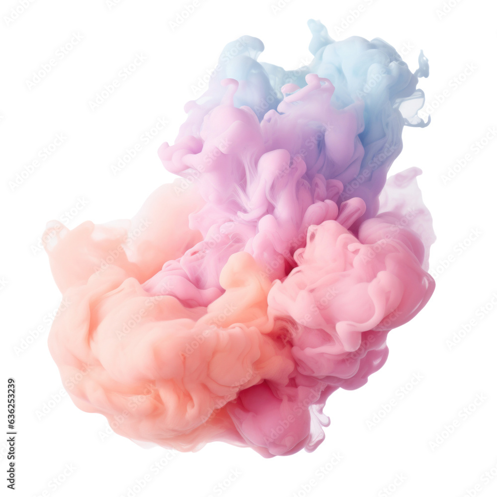  Color pastel cloud isolated on white background