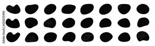 Random blob shapes. Blobs shape organic set. Rounded abstract organic shape. collection of abstract forms for design and paint. random shapes. Black cube drops simple shapes