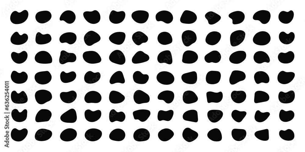 Blob shape organic set. Random black cube drops simple shapes. Collection forms for design and paint liquid black blotch shapes Blob shape organic set. Random black cube drops simple shapes. Collection forms for design and paint liquid black blotch shapes