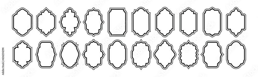 Frame line vector set. Simple decorative frames. Vintage frames and labels. Label frames. Old frame shape collections. Decorative label and retro shape