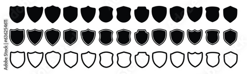 Shields icon set. Protect shield security vector. Collection of security shield icons. Security shield symbols. Vector illustration