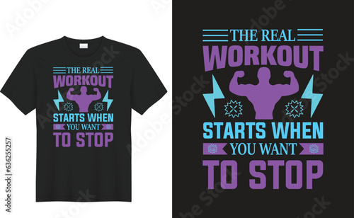 workout gym fitness motivational typography t shirt