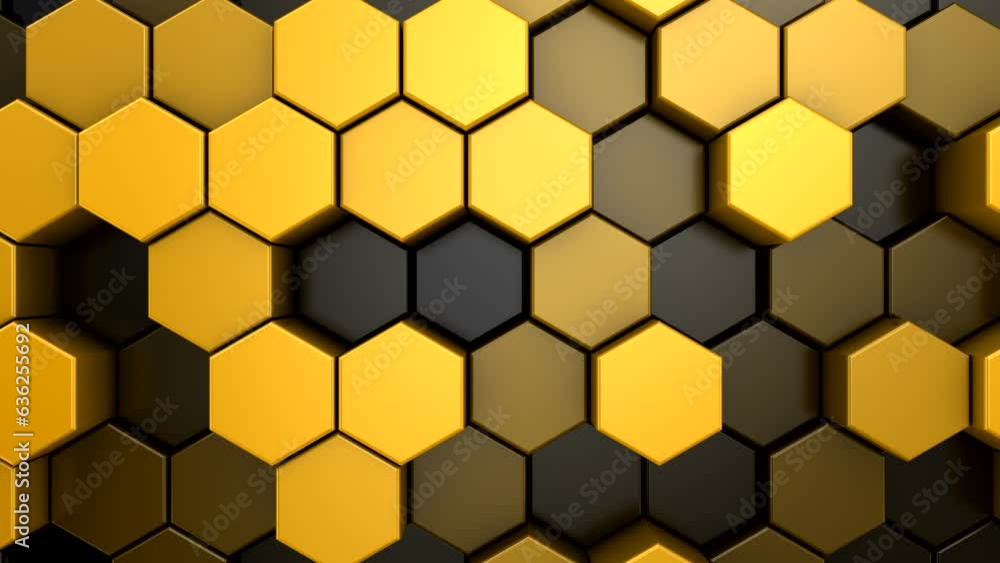 Background of Hexagons. Abstract motion, loop, two color, 3d rendering, 4k resolution
Background of Hexagons. Abstract motion, loop, two color, 3d rendering, 4k resolution