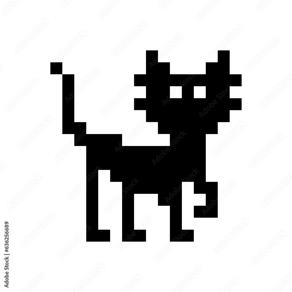 Pixelated cat icon Pixelated cat icon