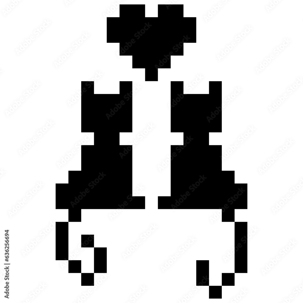Pixelated cat icon Pixelated cat icon