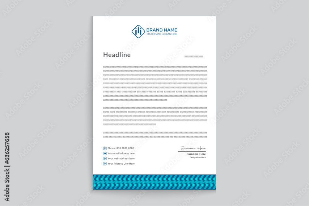 Blue elegant corporate letterhead design Blue elegant corporate letterhead design