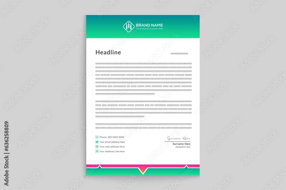 Modern letterhead design template Modern letterhead design template