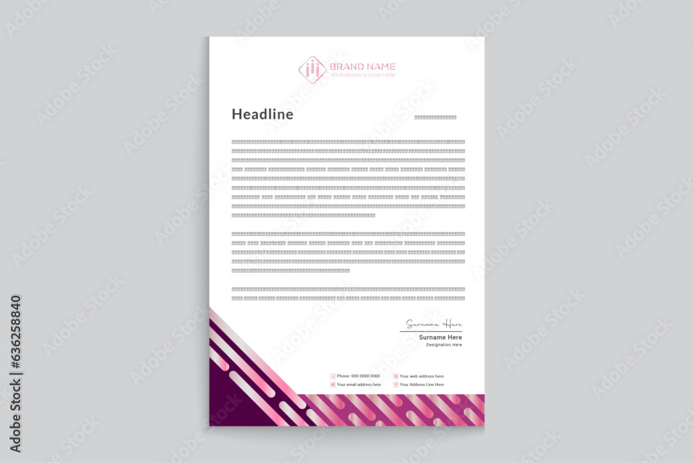 Modern letterhead design template Modern letterhead design template