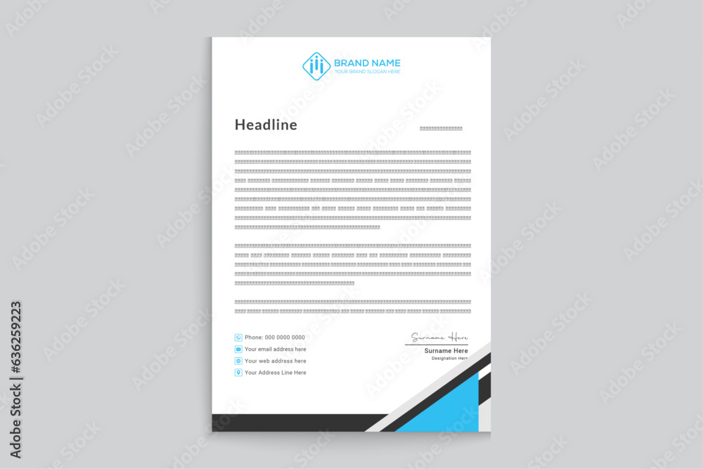 Clean corporate letterhead template Clean corporate letterhead template