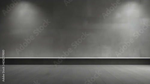 Gray Wall with beautiful Lighting. Elegant minimalist background for product presentation.