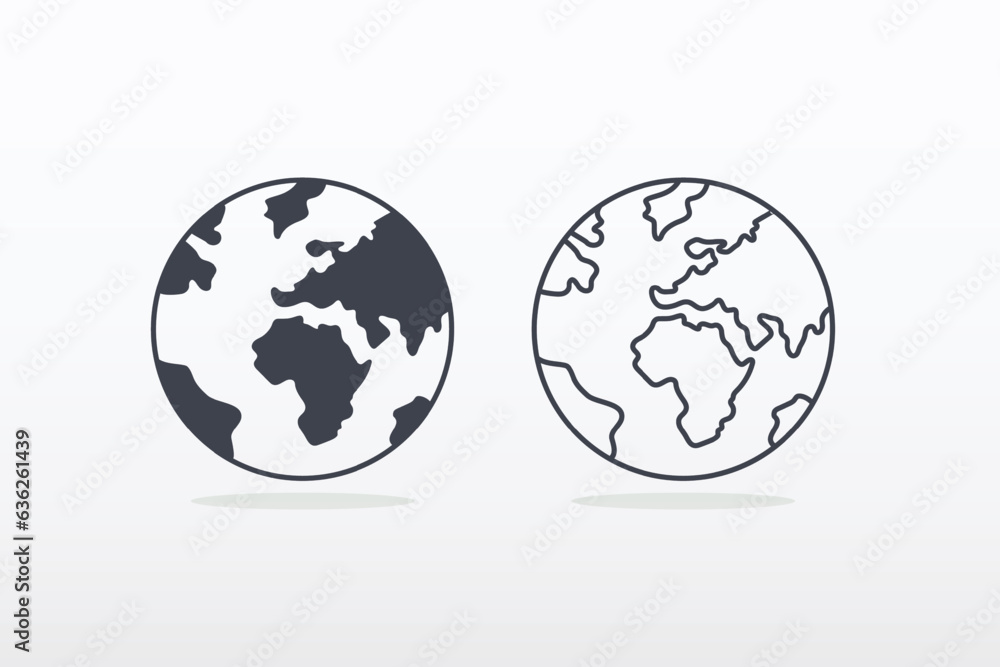 Fototapeta premium Earth globe icons. Vector illustration.