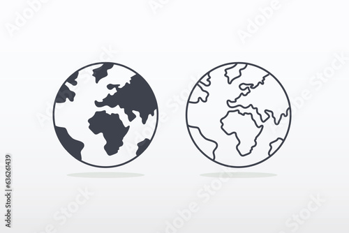Earth globe icons. Vector illustration.
