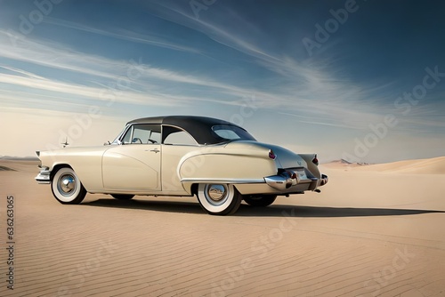  vintage car on the beach generated by AI © AB malik