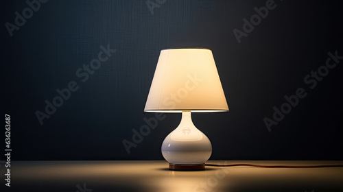 lamp on the table in dark room