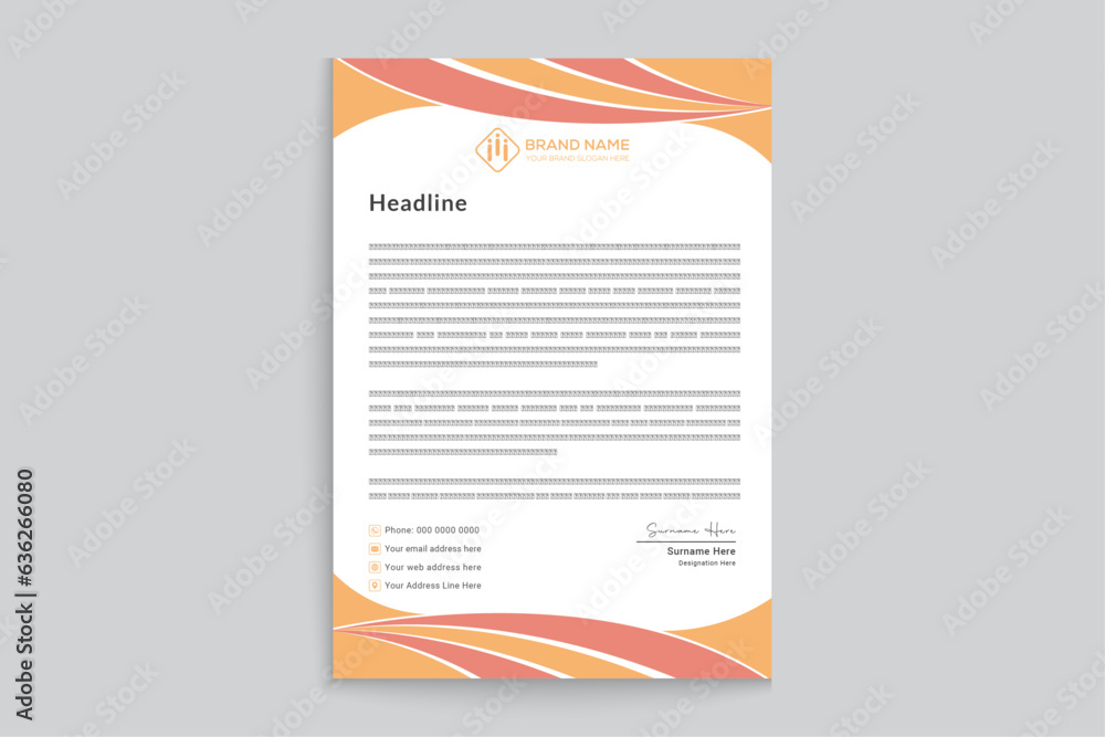Gradient color letterhead template Gradient color letterhead template