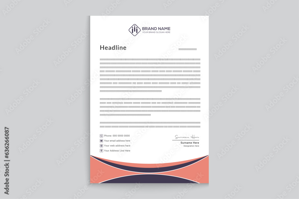 Elegant minimal letterhead template