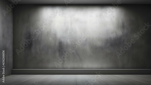 Silver Wall with beautiful Lighting. Elegant minimalist background for product presentation. © Florian