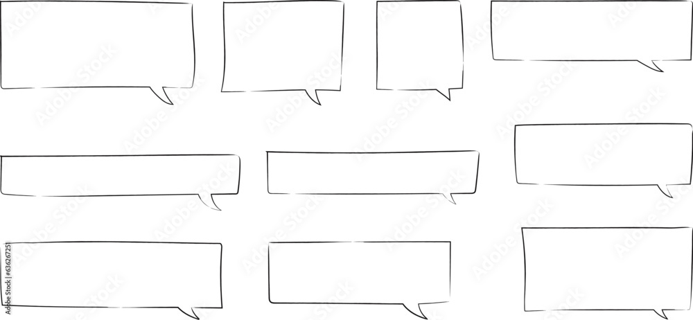 ベクターのかわいい手書きのふきだしセット 黒 白黒 あしらい シンプル 吹き出しBlack handwritten vector speech bubble set ベクターのかわいい手書きのふきだしセット 黒 白黒 あしらい シンプル 吹き出しBlack handwritten vector speech bubble set