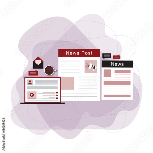 Analog media vector, magazine analog media vector
