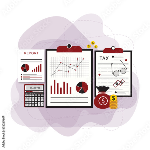 Tax payment concept. State Government taxation, calculation of tax return