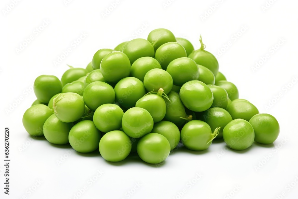 Heap of fresh shelled young green peas isolated on white background Heap of fresh shelled young green peas isolated on white background