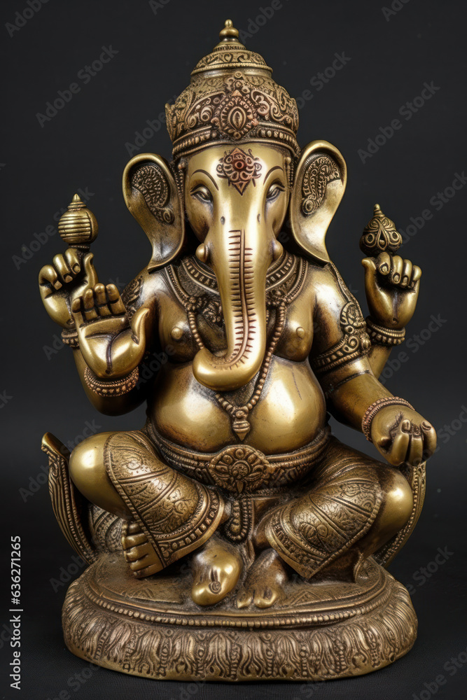 Figurine of the god Ganesha or Ganesh. Generative AI. Figurine of the god Ganesha or Ganesh. Generative AI.